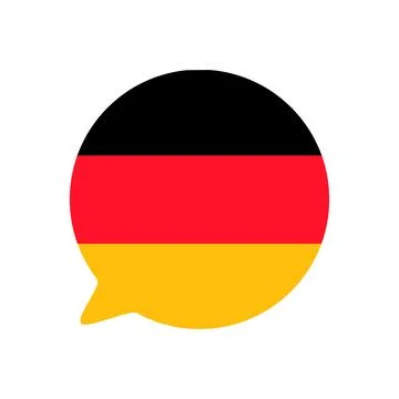Speech bubble in colors of German flag Stock Illustration