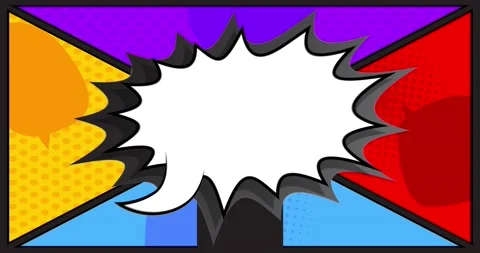 Speech Bubble on Comic Book Page Stock Footage 166716393