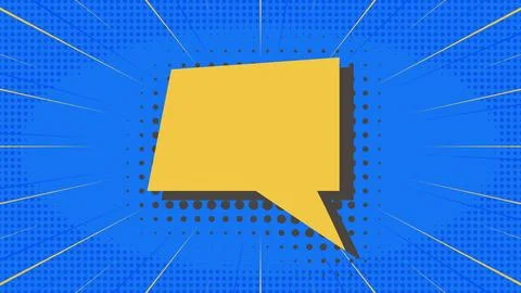 Speech bubble on comic halftone background Stock Illustration