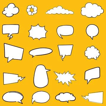 Speech bubble comic pop art set. Stock Illustration