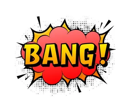 Speech bubble for comic text Bang. Cartoon comic sign. Effects explosion. Stock Illustration