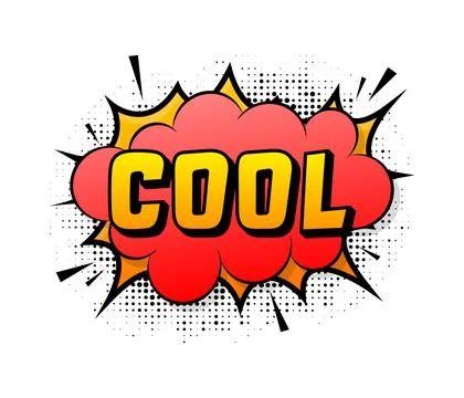 Speech bubble for comic text Cool. Cartoon comic sign. Effects explosion. Illustrazione stock