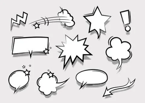 Speech bubble for comic text isolated background Stock Illustration