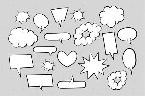 Speech bubble for comic text isolated background Illustrazione stock