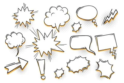 Speech bubble for comic text isolated background 库存插图