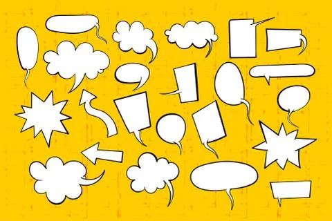 Speech bubble for comic text isolated background Stock Illustration