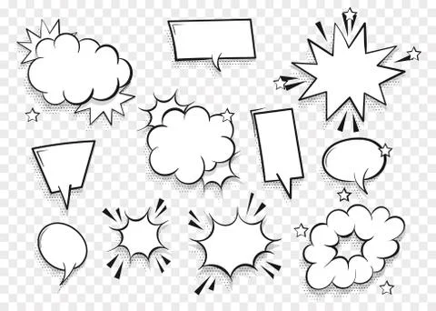 Speech bubble for comic text isolated background Illustrazione stock