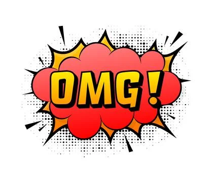 Speech bubble for comic text OMG. Cartoon comic sign. Effects explosion Иллюстрация