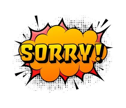 Speech bubble for comic text sorry. Cartoon comic sign. Effects explosion. Stock Illustration