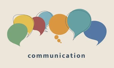 Speech bubble communication representing inclusion equality unity and diversity Stock Illustration