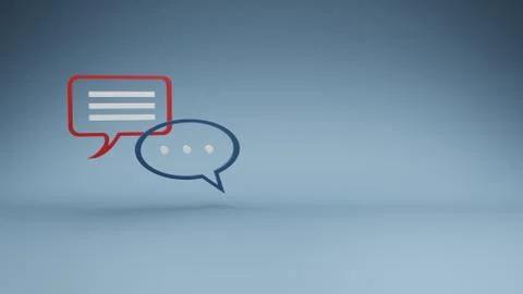 Speech bubble, concept of message chatting, 3D rendering Stock Illustration