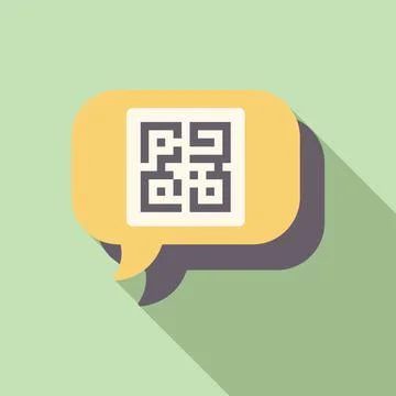 Speech bubble containing a qr code for online communication Illustrazione stock
