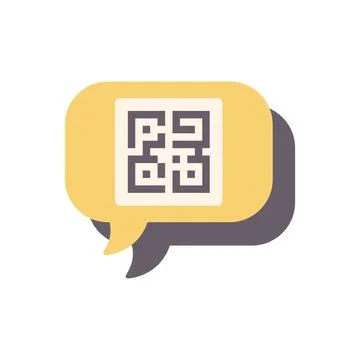 Speech bubble containing qr code for online communication イラスト素材