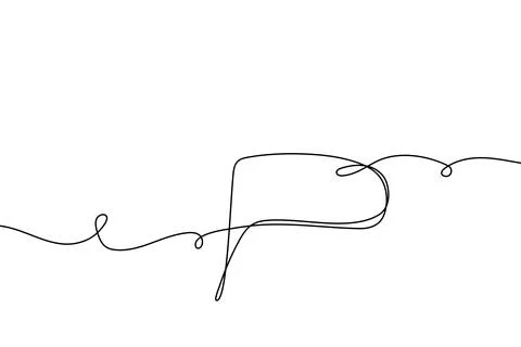 Speech bubble continuous line drawing. Black isolated linear Stock Illustration