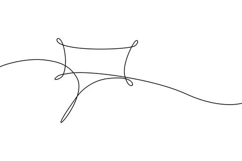 Speech bubble continuous line drawing. Black isolated linear Stock Illustration