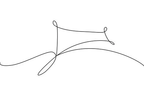 Speech bubble continuous line drawing. Black isolated linear Stock Illustration