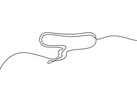 Speech bubble continuous line drawing. Black isolated linear Stock Illustration