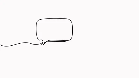 Speech bubble continuous one line drawing animation. Stock Footage 302090873