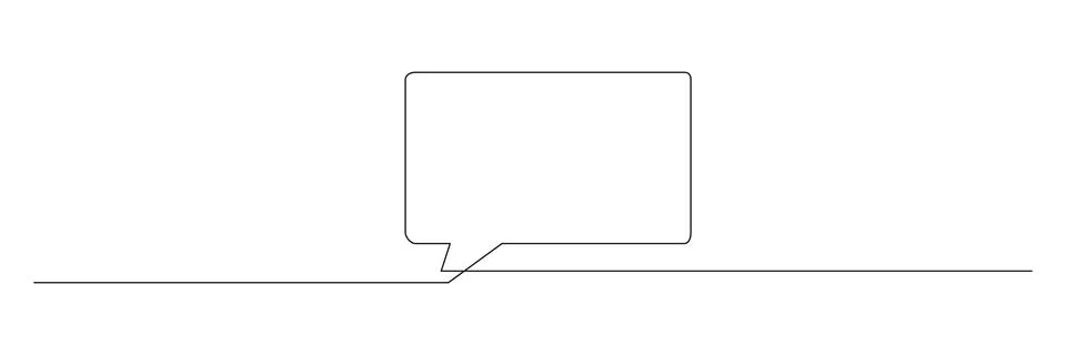 Speech bubble continuous one line drawing. Stock Illustration