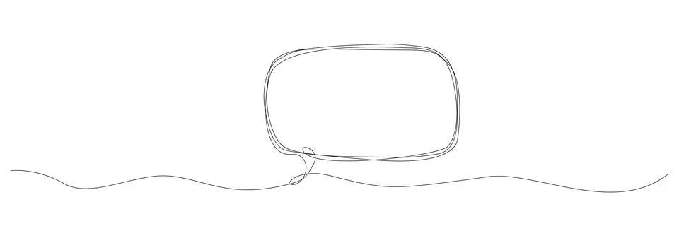 Speech bubble continuous one line drawing. Stock Illustration