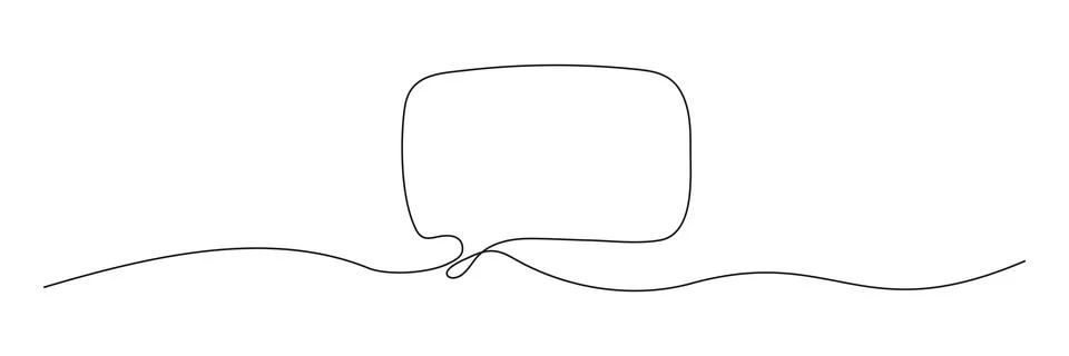 Speech bubble continuous one line drawing. Stock Illustration
