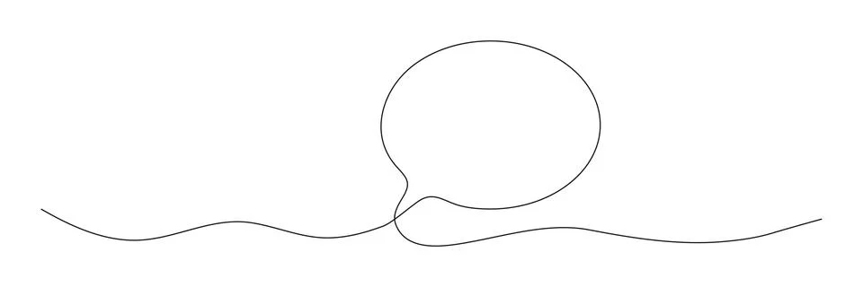 Speech bubble continuous one line drawing. Stock Illustration