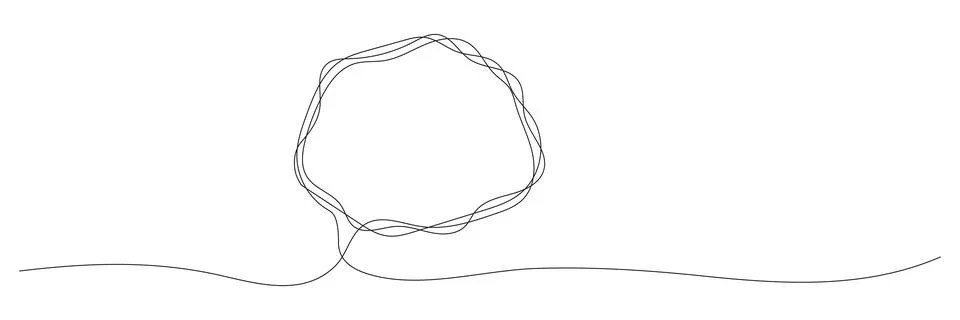 Speech bubble continuous one line drawing. Stock Illustration