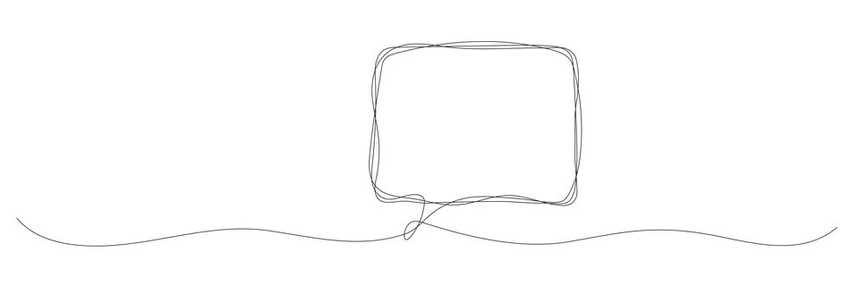 Speech bubble continuous one line drawing. Stock Illustration