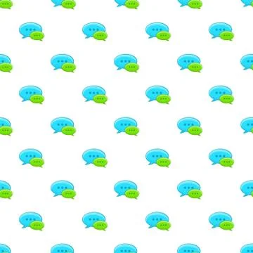 Speech bubble conversation pattern, cartoon style Stock Illustration