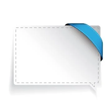 Speech bubble with corner ribbon vector Stock Illustration