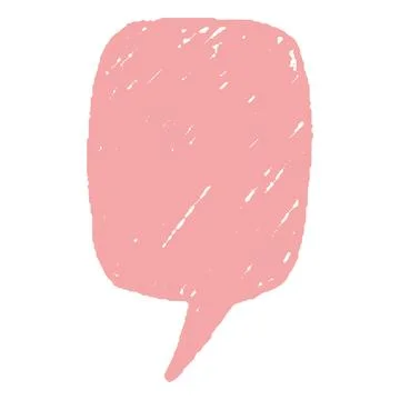 Speech bubble crayon pastel pink silhouette, vector cartoon communication chat 스톡 일러스트