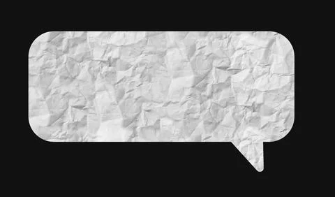 Speech bubble with crumpled paper texture, symbolizing conversation and Stock Photos