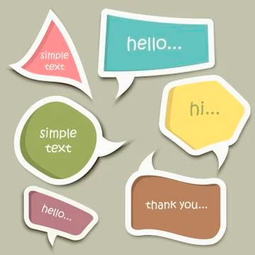 Speech bubble cut paper design template vector Stock Illustration