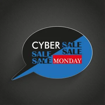 Speech Bubble Cyber Monday Stripes Stock Illustration