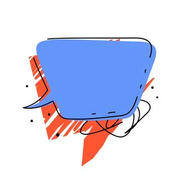 Speech bubble dark blue sticker. Grunge strokes background. Paper note for re Stockillustratie