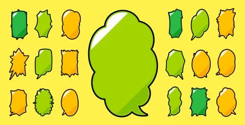 A speech bubble with a design that has a shading transition, vertical writing Stockillustratie