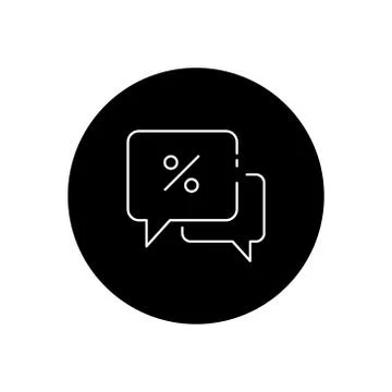 Speech bubble, dialog about sales line icon. Stock Illustration