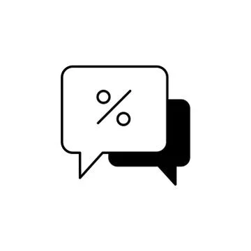 Speech bubble, dialog about sales line icon. Stock Illustration
