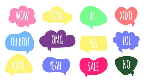 Speech bubble. Dialog balloon tags. quote stickers. Stock Illustration