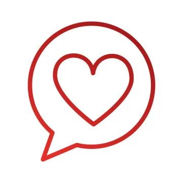 Speech bubble dialog box with heart love icon Stock Illustration