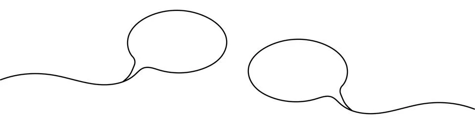 Speech bubble, dialog, continuous one-line drawing. Web Concept. Single line  Stock Illustration