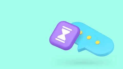 Speech bubble dialogue chat typing time counting message deadline countdown c Illustrazione stock