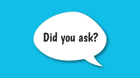 Speech Bubble With Did You Ask blue Background Animated White Stock Footage 345111201