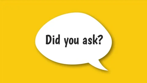 Speech Bubble With Did You Ask Yellow Background Animated White Stock Footage 345111203
