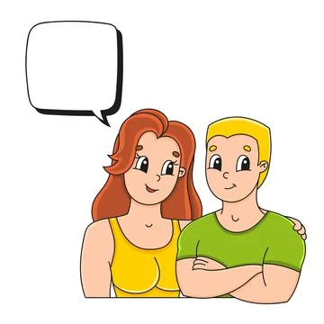 Speech bubble of different shape. With a cute cartoon character. Hand drawn.  Stock Illustration