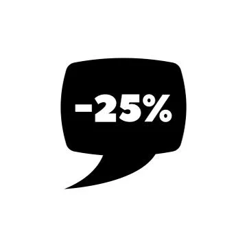 Speech Bubble Discount Flat Vector Icon Illustrazione stock