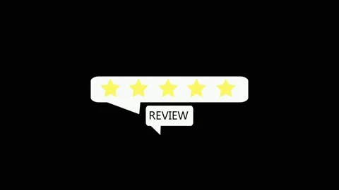 Speech bubble displays the word review with stars. This speech bubble highl.. Stock Footage 337620932