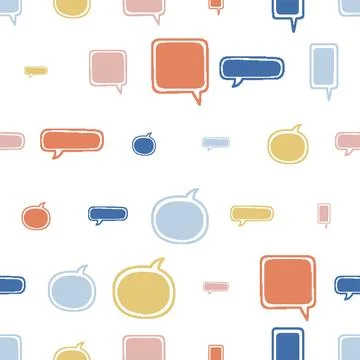 Speech Bubble Dithered Seamless Pattern. Vector seamless dithering pixel st.. Stock Illustration