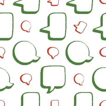 Speech Bubble Dithering Seamless Pattern. Vector seamless dithering pixel s.. Stock Illustration