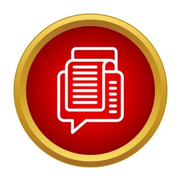 Speech bubble with documents and text icon Stock Illustration
